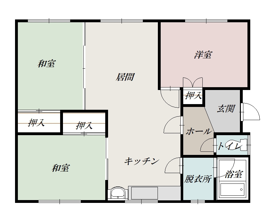 廣田平屋B2間取図
