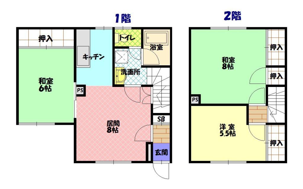 タウンハウス末広ＢB-1間取図