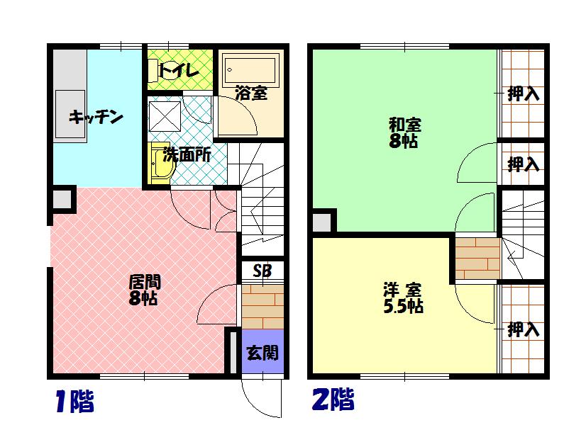タウンハウス末広BB-5間取図