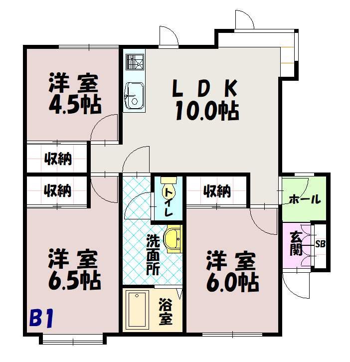 パーク２．１２B-1間取図