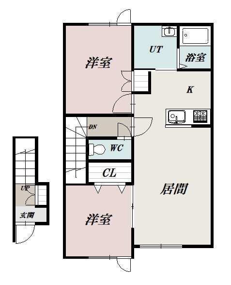 キューブⅩ202間取図