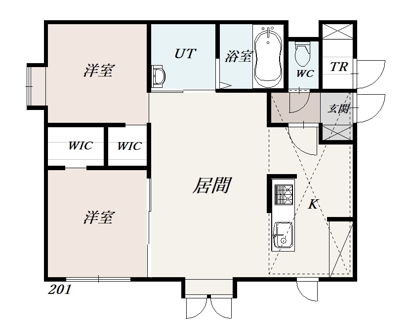 ヴェルヒュッテふらの錦町公園201間取図