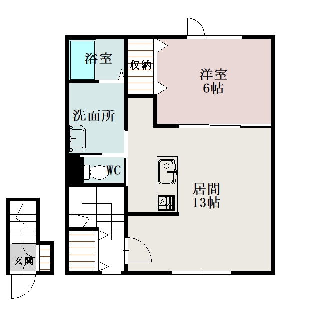 ＩＬ　ＳＯＬＥ　ＢＩＥＩ　ＨＡＮＡＺＯＮＯ202間取図