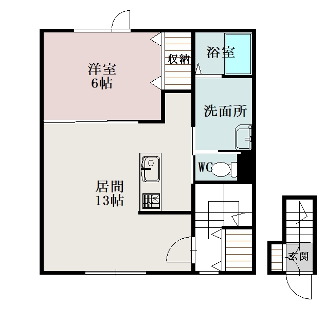 ＩＬ　ＳＯＬＥ　ＢＩＥＩ　ＨＡＮＡＺＯＮＯ203間取図