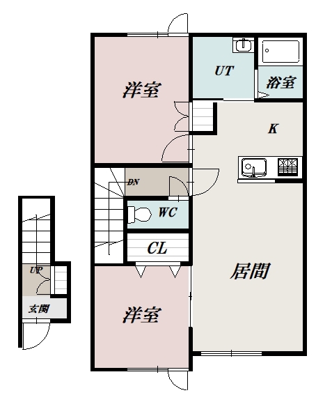 キューブⅧ203間取図