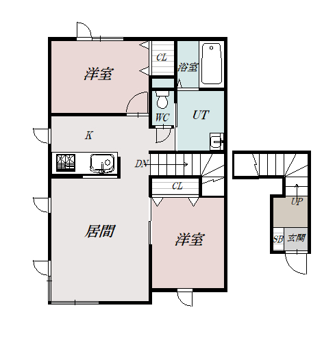 ミモザ201間取図