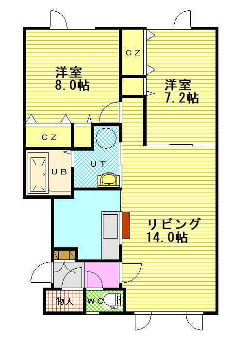 きゃらうぇいⅡ１０５間取図