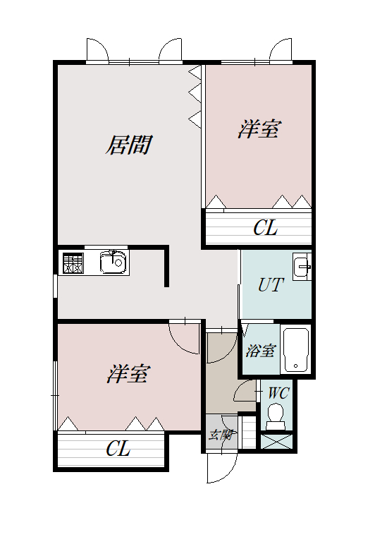 ルーブルK・R103間取図