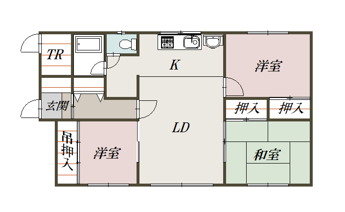 豊岡１０－８一戸建貸家Ｃ２間取図