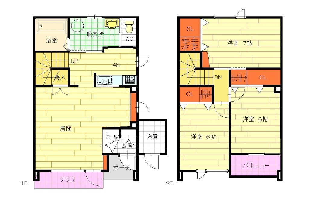 豊岡１３－８テラスハウス　１ｚｚｚ間取図