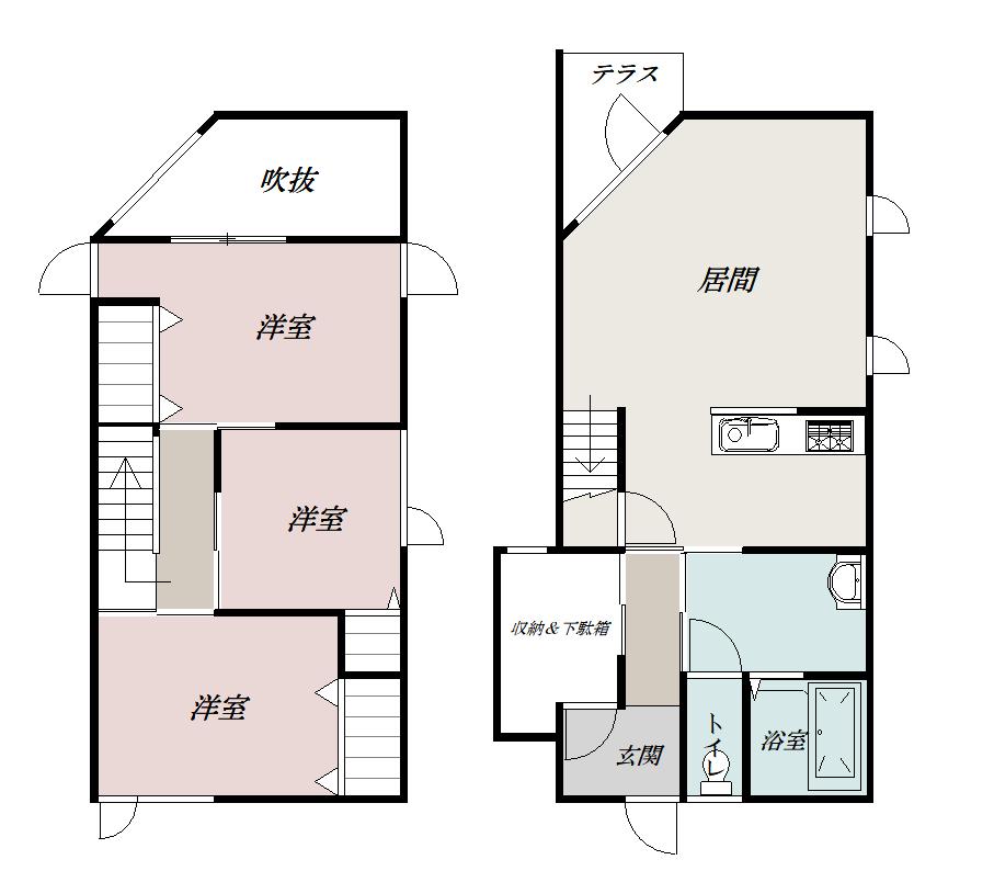 東光５－８戸建　Ｍ４ｚｚｚ間取図