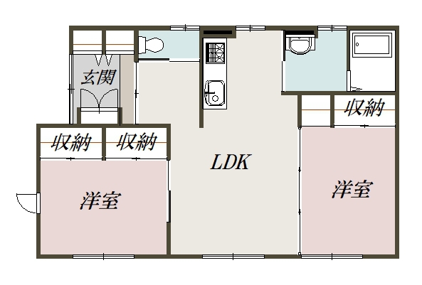 神楽6-12貸家1F間取図
