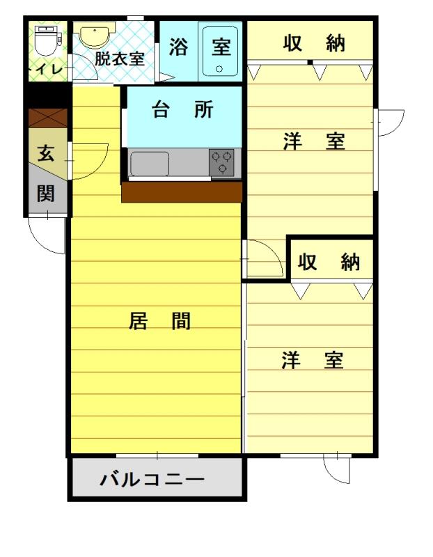 グランデール豊岡Ⅰ１０２間取図