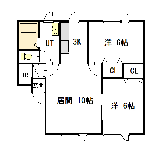 ＴーＲＯＯＭ１０２間取図