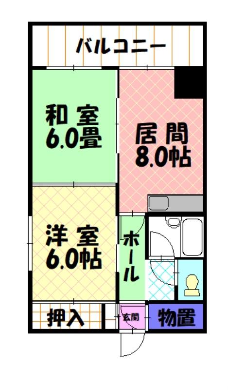 滝川ハイツＮｏ．２２３３間取図