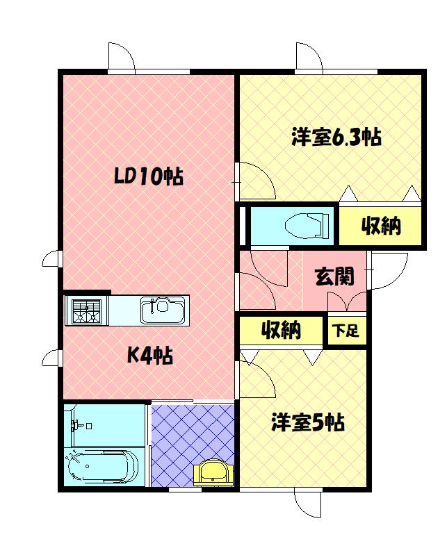 サクラーレ　Ｂ棟１０１間取図