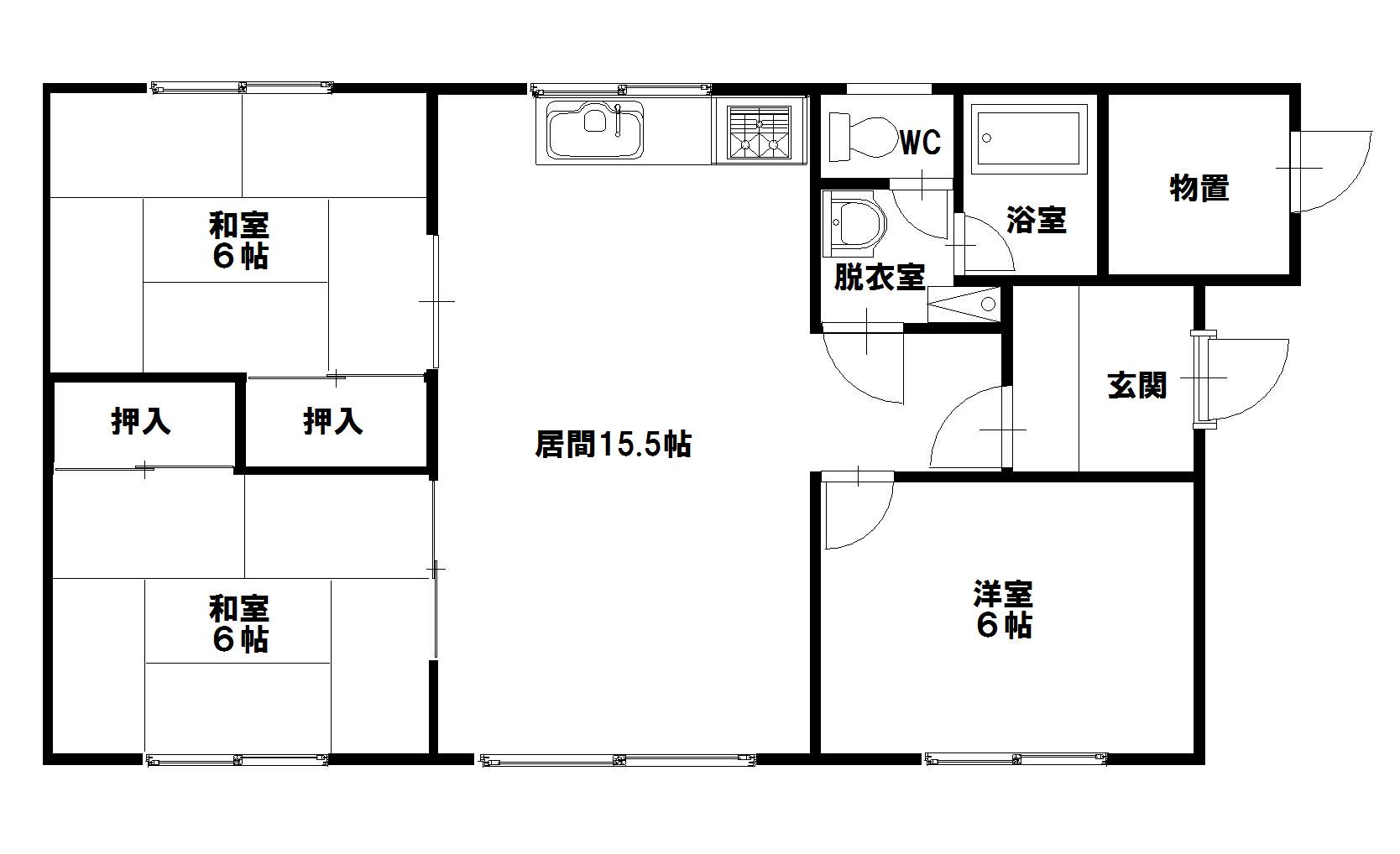 扇原貸家（３－１０）ｚｚｚ間取図