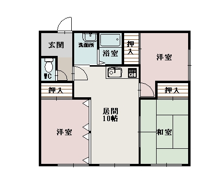 グリーンハイツ２Ｂ間取図