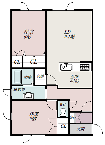 マンションＳＥＥＤ３１０１間取図