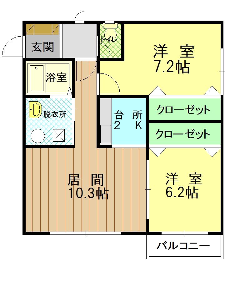 ラルジュ旭町201間取図