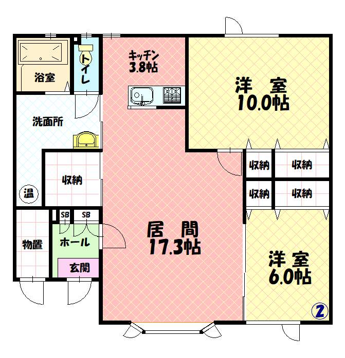 ひがし野ハイツ　Ａ１０２間取図