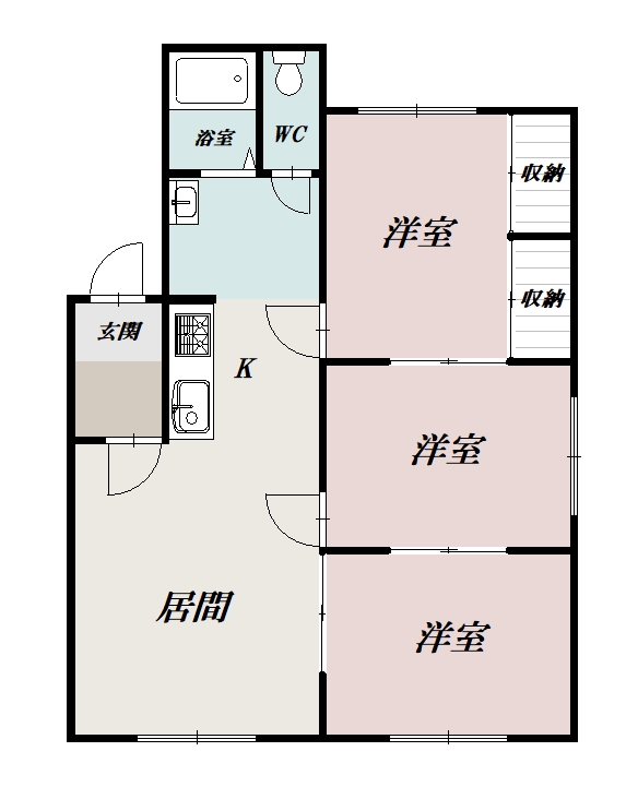 ファミリーハイツ１０２間取図