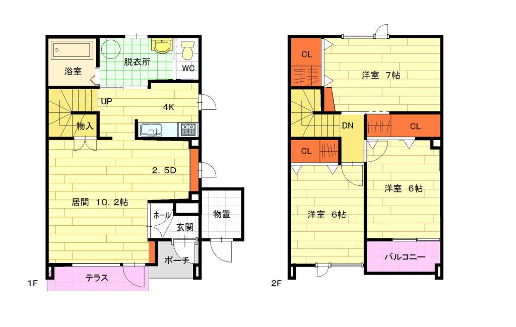 豊岡１３－８テラスハウス２間取図
