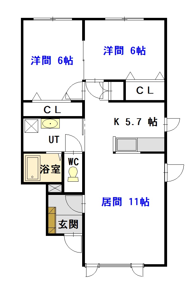 ソレアードＡ２０２間取図
