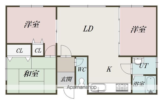 東旭川南１－１平屋zzz間取図