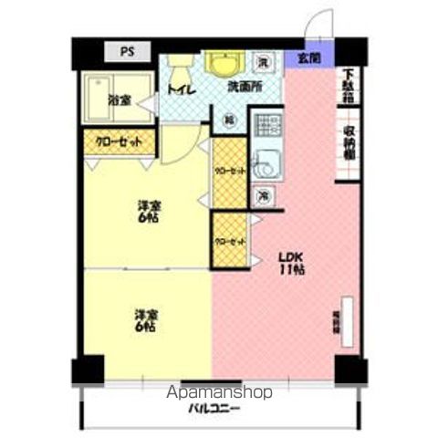 シャンノール平和通404間取図