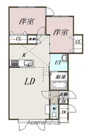 プランドール上富良野２０３間取図