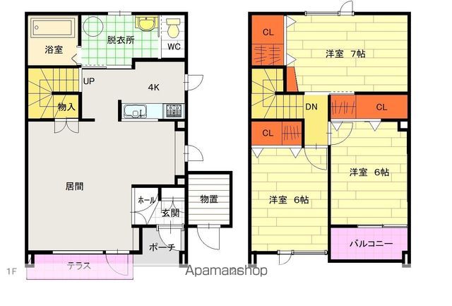 豊岡１３－８テラスハウス　３ＺＺＺ間取図