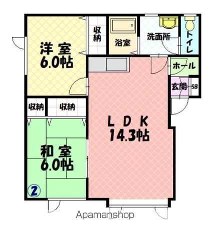 ペンタスＢ102間取図